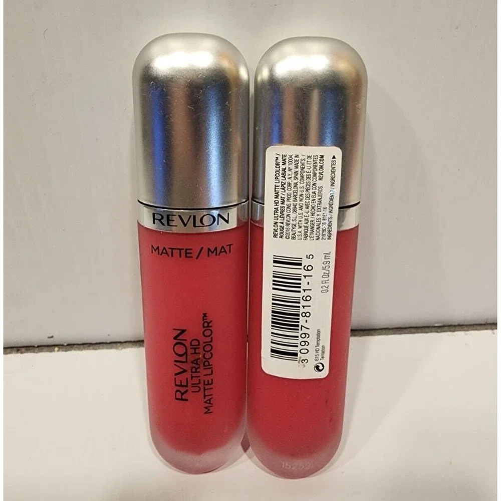 Revlon Ultra HD Matte Lip‎ Color #615 Temptation Set of 2 New/Sealed